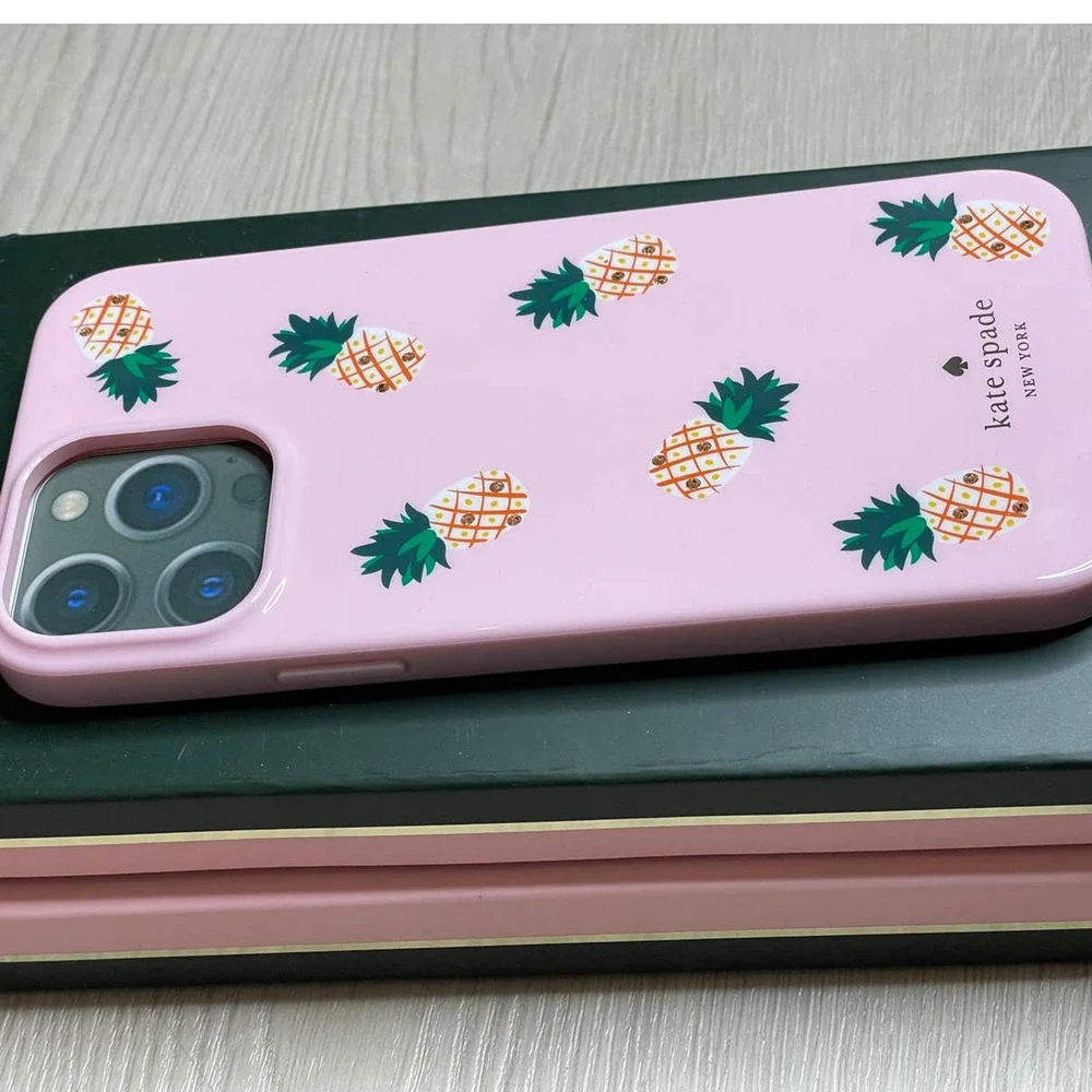 Kate Spade Jeweled Pineapple  Pink Iphone 13 PRO MAX case